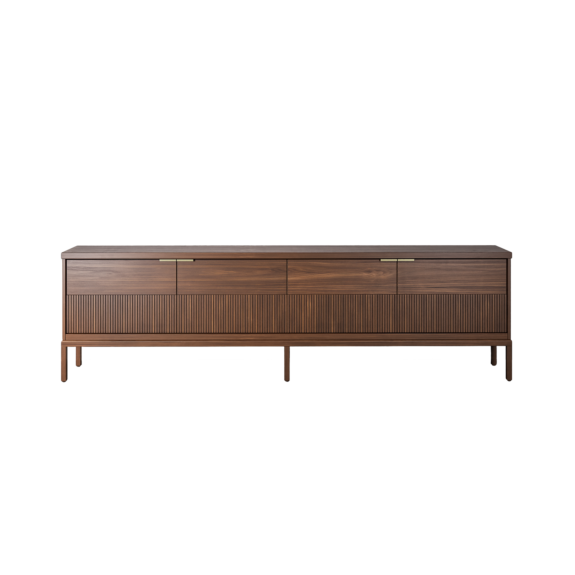 Slatted Wood Credenza