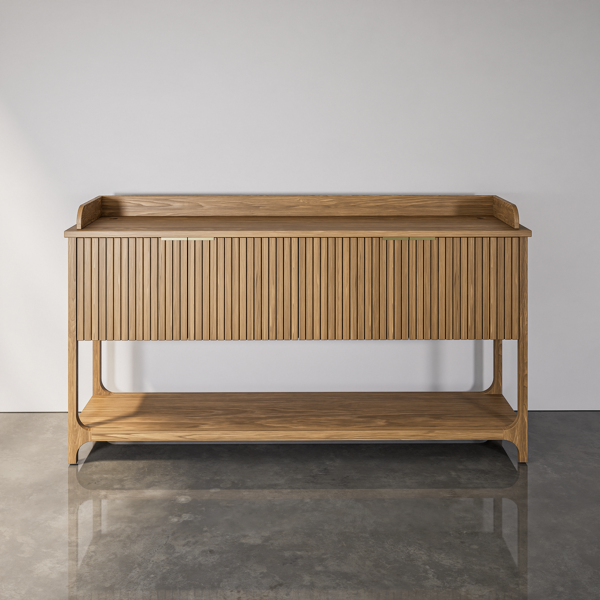Slatted Wood Sideboard
