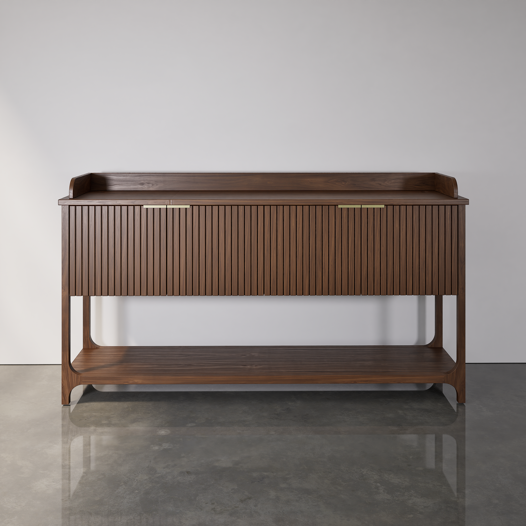 Slatted Wood Sideboard