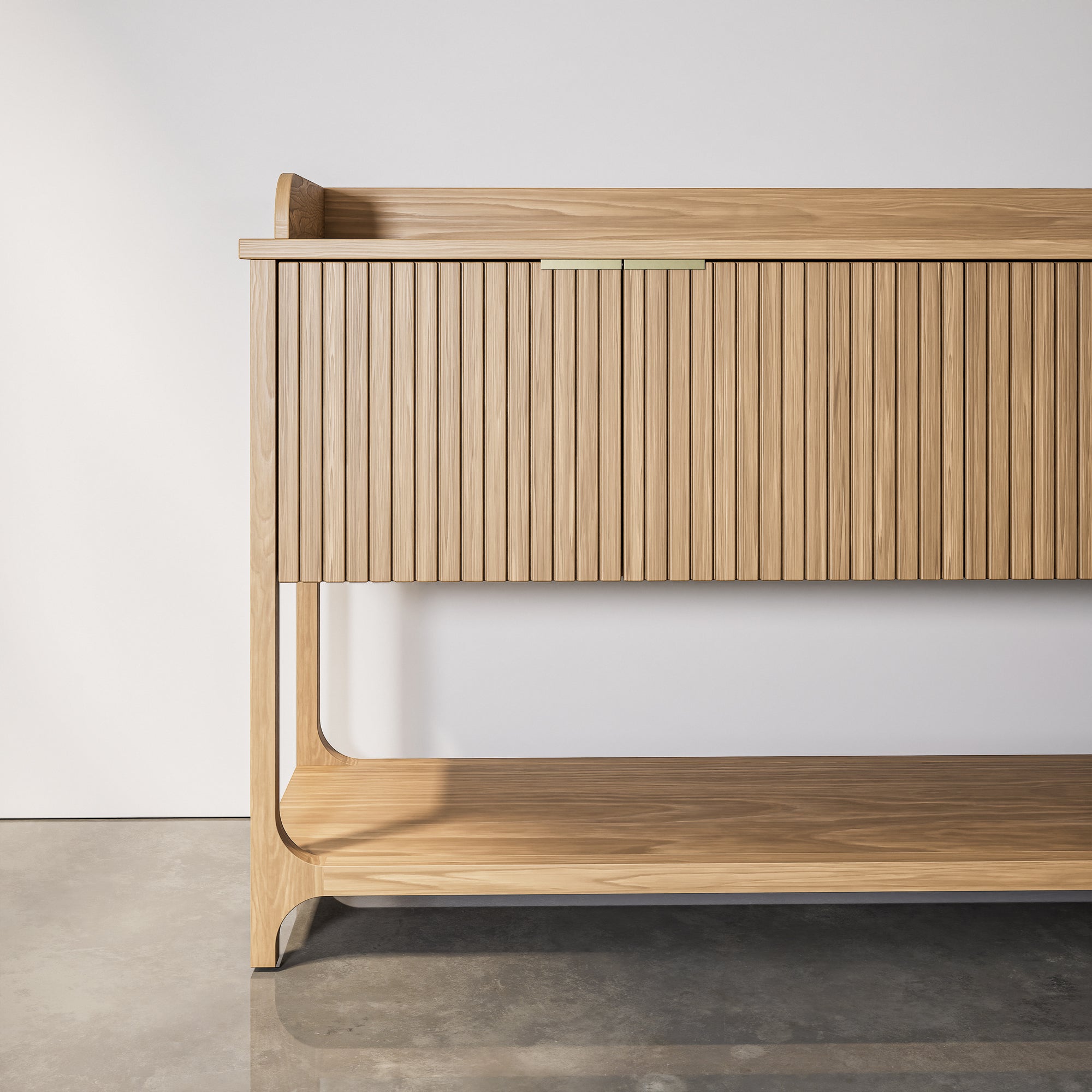 Slatted Wood Sideboard