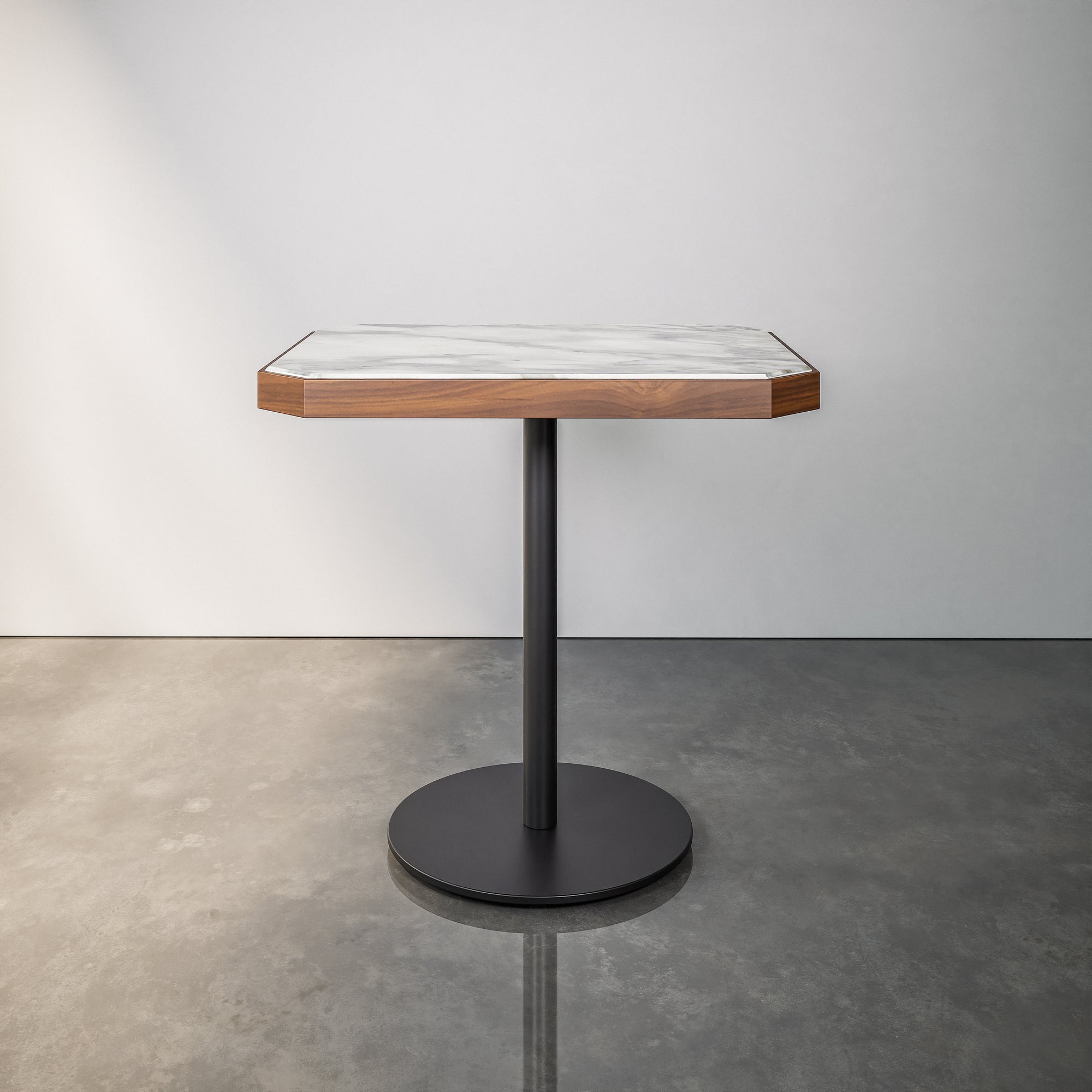 Chamfered Stone & Wood Pedestal