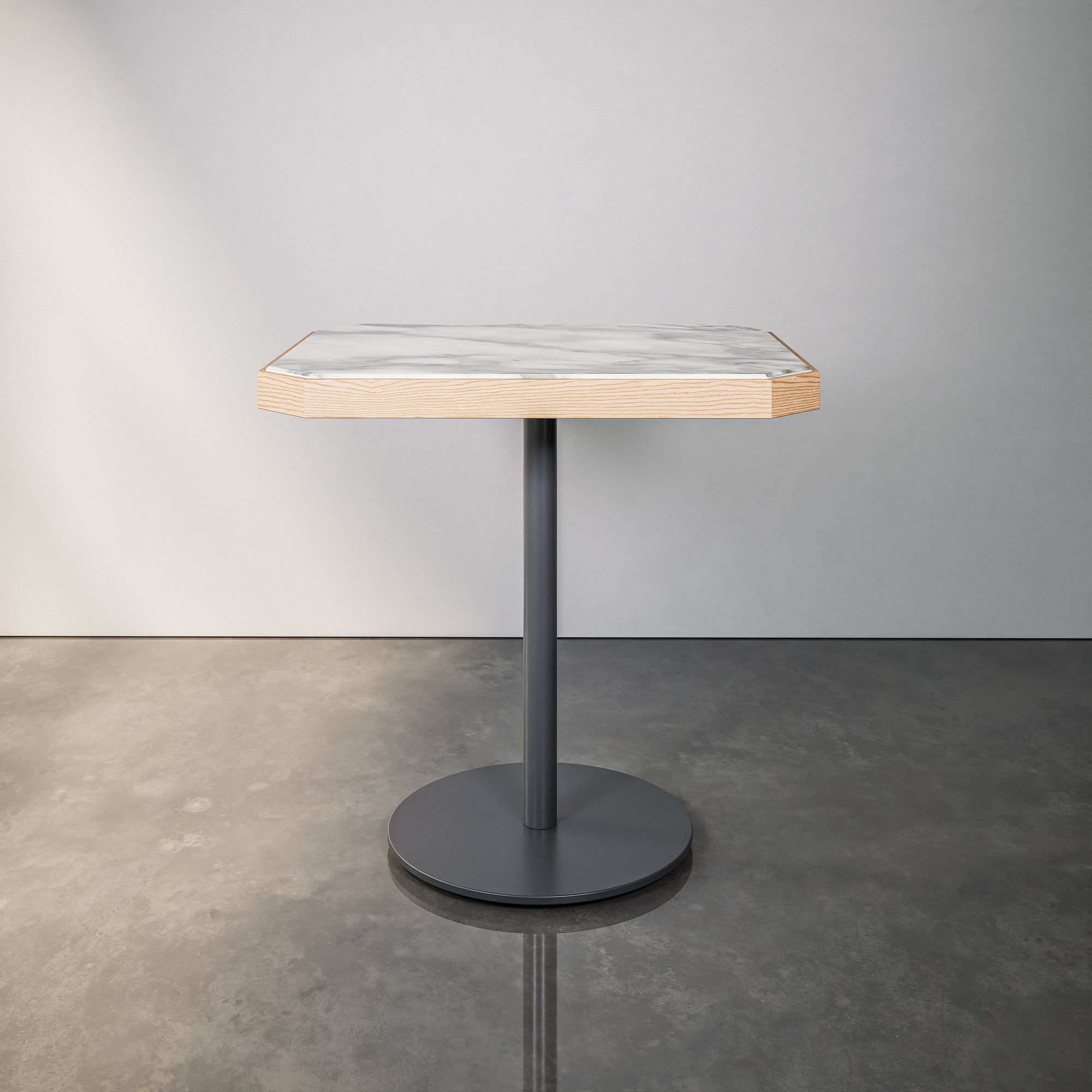 Chamfered Stone & Wood Pedestal