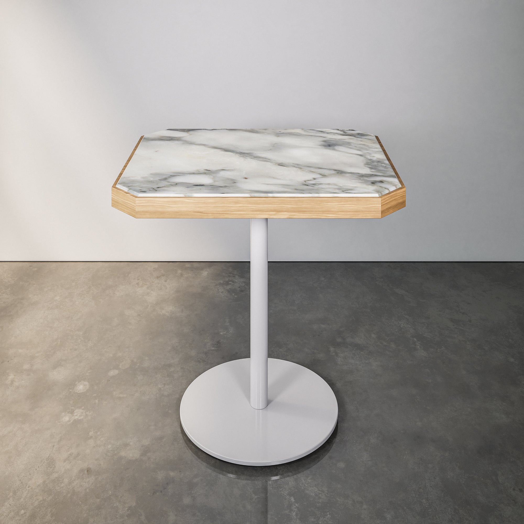 Chamfered Stone & Wood Pedestal