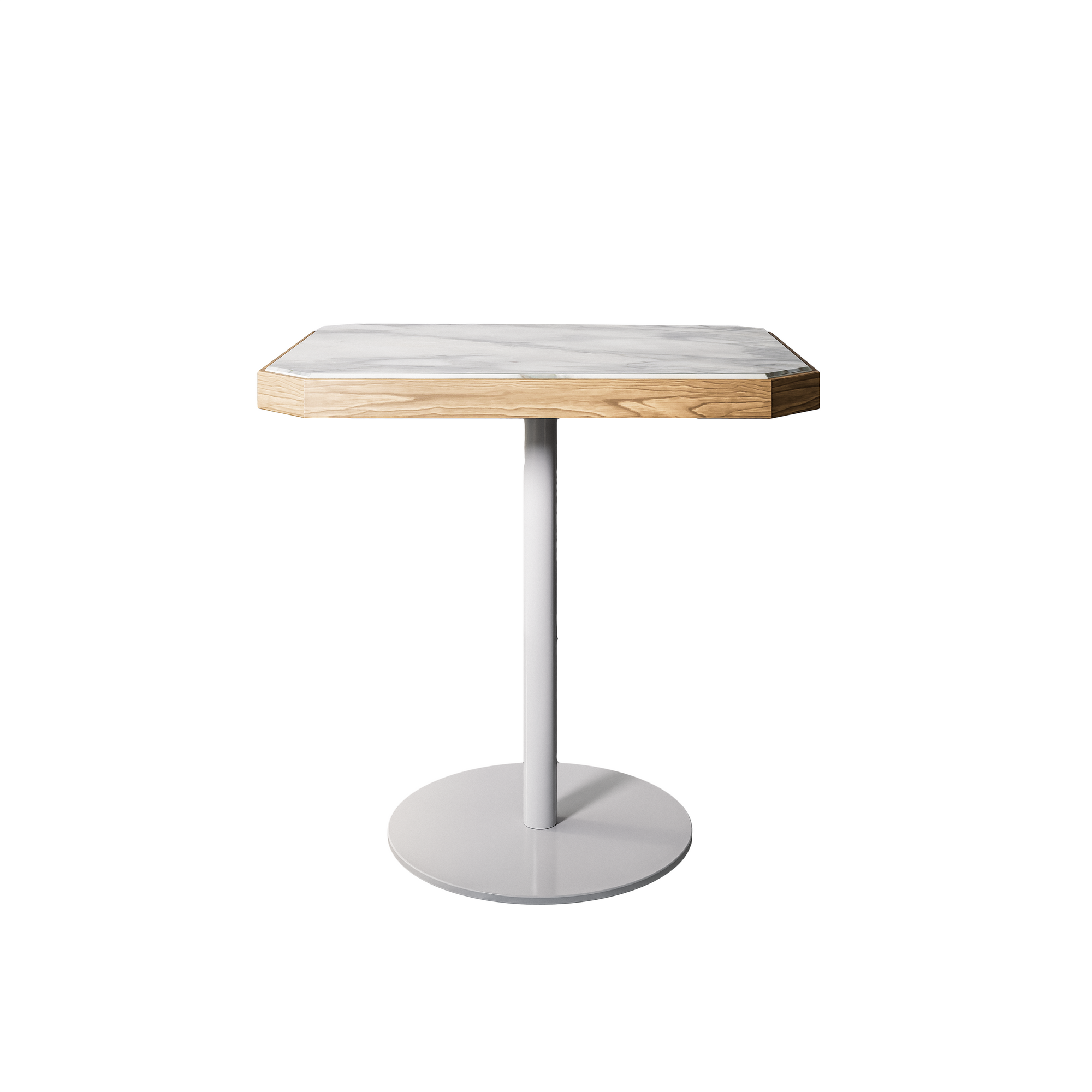 Chamfered Stone & Wood Pedestal