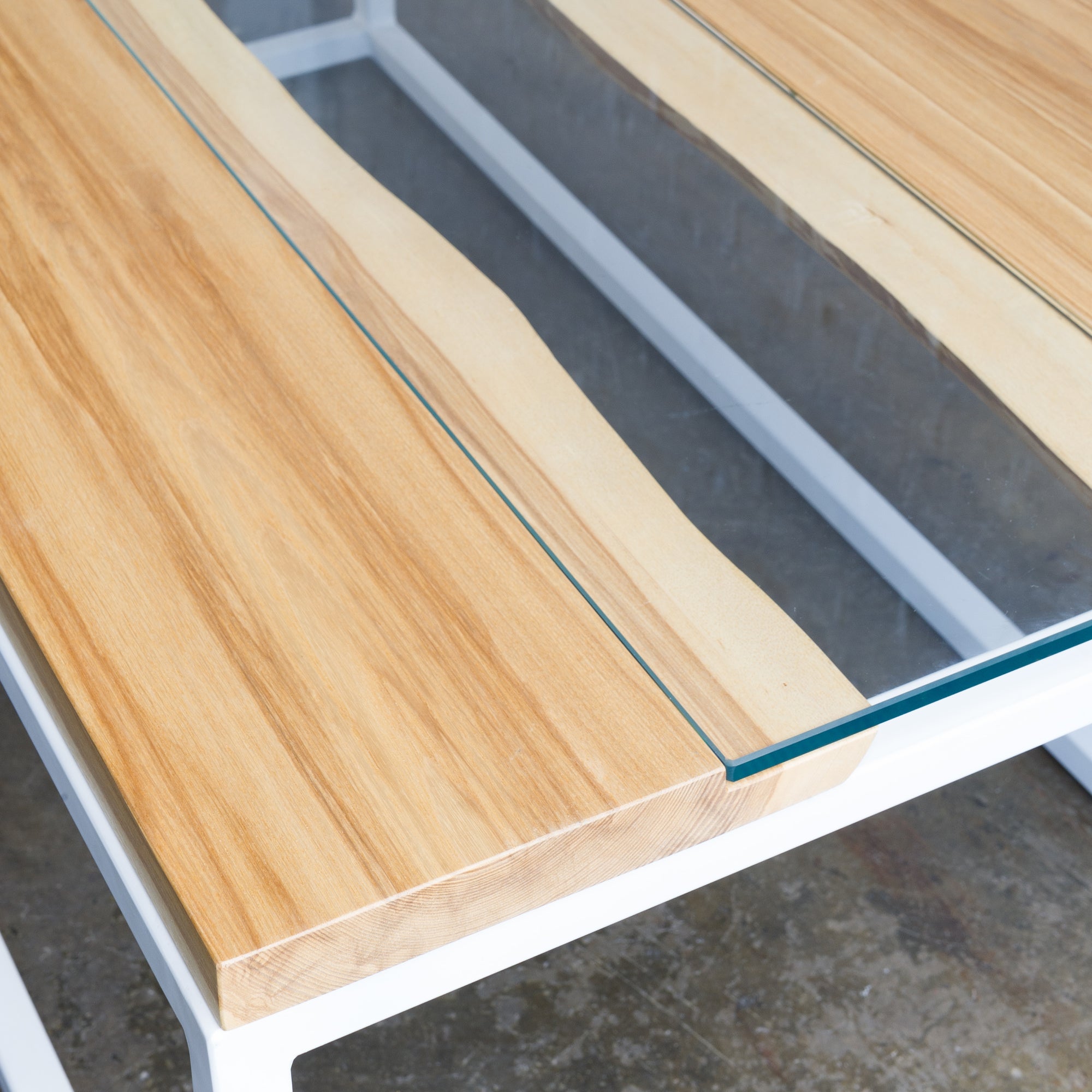 Belmont Live Edge Glass River Coffee Table