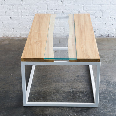 Belmont Live Edge Glass River Coffee Table