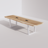 Trapezoidal Base Conference Table (10ft) - Live Edge