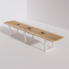 Trapezoidal Base Conference Table (14ft) - Live Edge